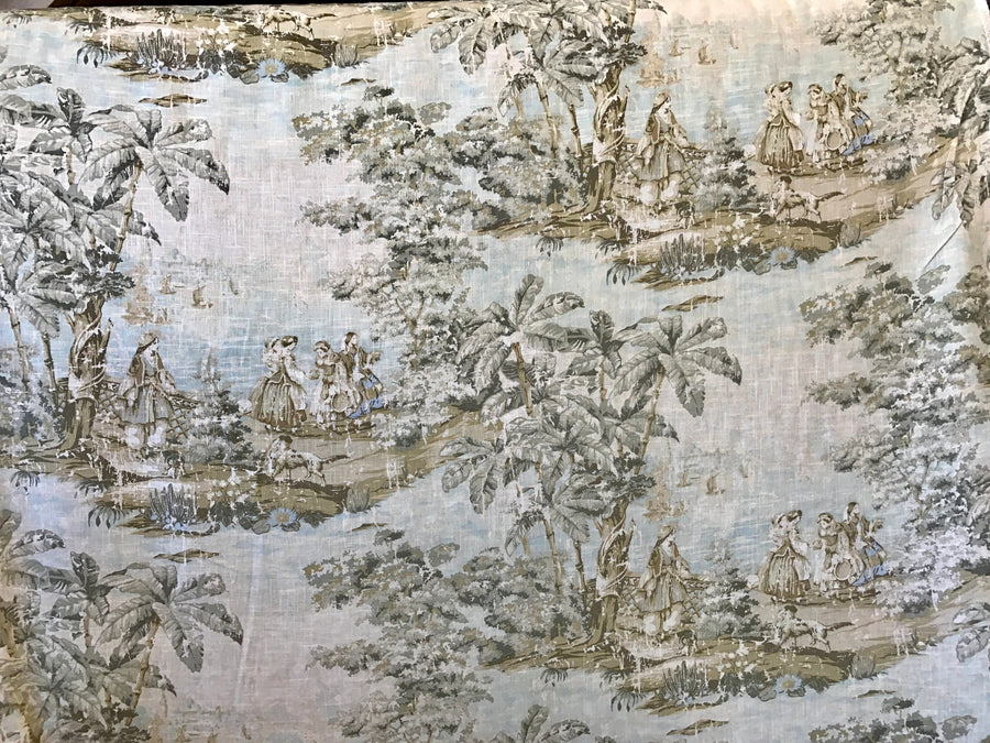 Bosporus color Flax ~ Tropical Toile Motif