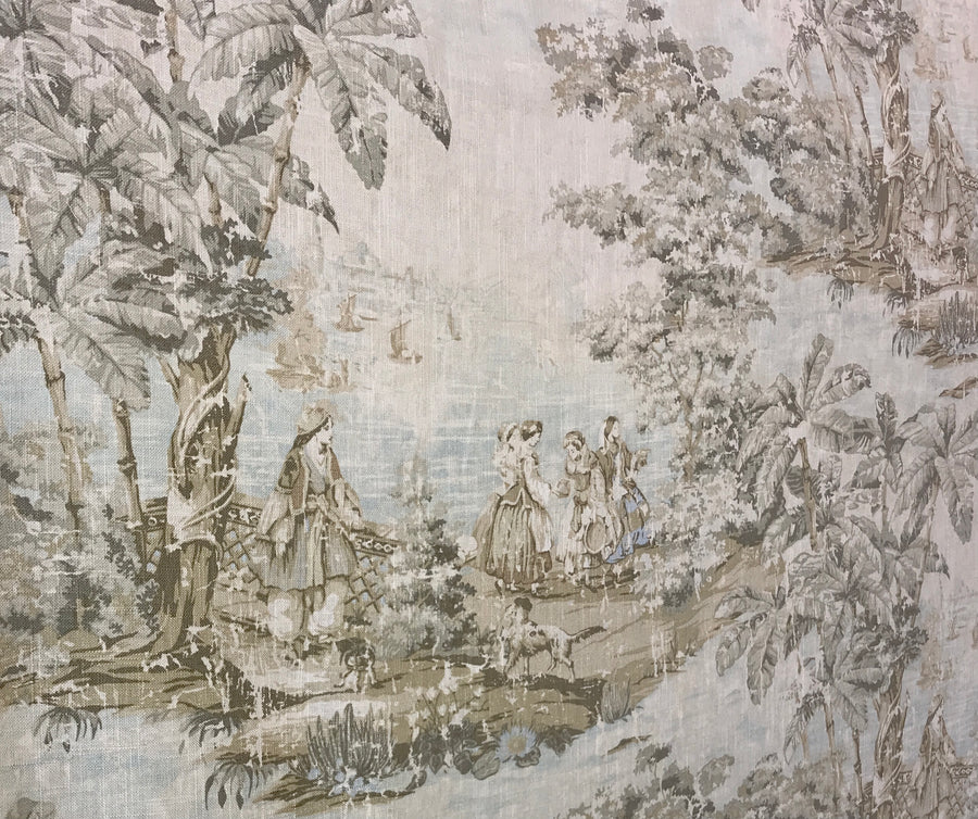 Bosporus color Flax ~ Tropical Toile Motif