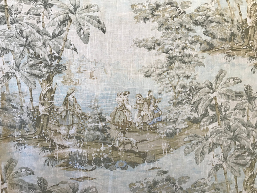 Bosporus color Flax ~ Tropical Toile Motif